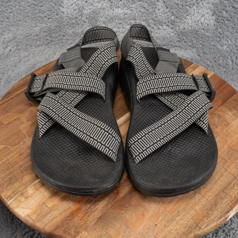 Chaco Mega Z/Cloud Men's Sandal US 12 Black/Gray Adjustable Nylon Straps